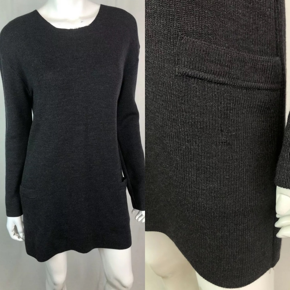Comma, Merino Wool Ribbed Button Back Dress - Picture 3 of 8